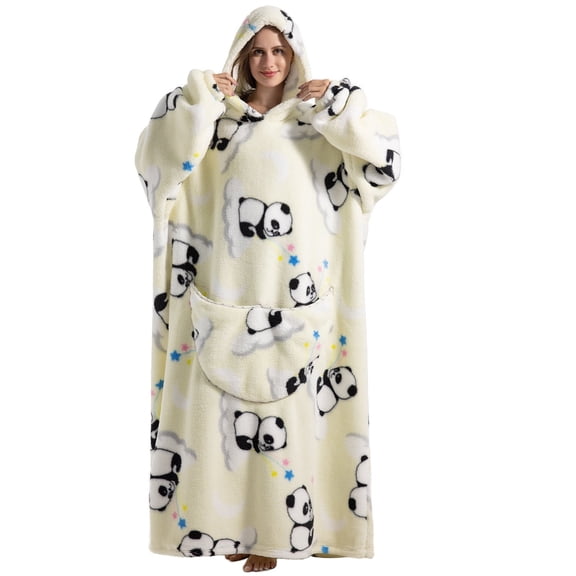 Oversized Hoodie Sweatshirt Blanket, Super Soft Warm Comfortable Blanket for Women Men Adults with Big Pocke