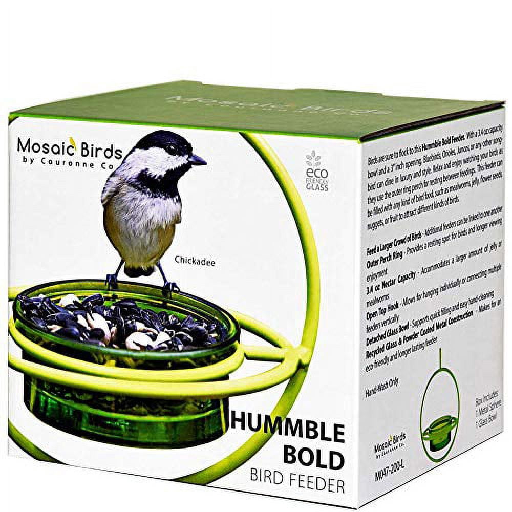 Mosaic Birds Hummble Bold Hanging Bird Feeder for Outdoors, Oriole, Finch Wild Bird Feeders - Lime Green