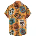 thumbnail image 3 of Camisa Casual Hawaiana De Hombre Con Estampado De Calavera, 3 of 8