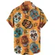 thumbnail image 3 of Camisa Casual Hawaiana De Hombre Con Estampado De Calavera, 3 of 8