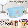 thumbnail image 5 of Initial Travel Makeup Bag for Women, Personalized Gift Large Double Layer Make Up Gift Cute Cosmetic Bag for Girl Makeup Pouch Wide-open Roomy Makeup Travel Bags Birthday Gifts for Her Beige, 5 of 13