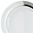thumbnail image 3 of " OCCASIONS " 240 Pieces Pack, Heavyweight Disposable Wedding Party Plastic Plates (7.5'' Appetizer/Dessert Plate, Palace White & Silver), 3 of 3