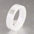 thumbnail image 6 of 6mm Black/White Ceramic Round AAA CZ Band Rings Women's Wedding Ring Size 6-10, 6 of 7