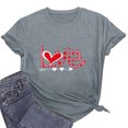 thumbnail image 1 of Qiopertar T-Shirt Imprimé Décontracté à Manches Courtes Col Rond pour Femmes Saint-Valentin Liquidation Livraison Gratuite Offres de la Semaine Liquidation, 1 of 7