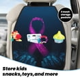 thumbnail image 5 of Pofeuu Two Human Hands are Holds Ribbon Awareness Print 2 Pack PU Leather Kick Mat Back Seat Protector, Universal Car Seat Back Organizer, Waterproof Backseat Protector For Most Car, 5 of 8