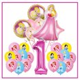 thumbnail image 3 of Suministros de decoración para fiesta de cumpleaños de princesa Disney, platos de papel para niñas, tazas, Cenicienta, Blancanieves, globo de Bella, Baby Shower para niños, 3 of 5