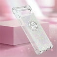 thumbnail image 4 of Glitter Clear Sparkly Bling Google Pixel 7A Case, Flowing Liquid Quicksand Cover with Diamond Ring Holder Case for Google Pixel 7A  Colorful, 4 of 14