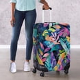 thumbnail image 4 of HELLHERO Polyester Ammonia Baggage Covers for Travel Reserved Handle Anti Dust Dust Resistant, Vibrant Tropical Plants, 4 of 7