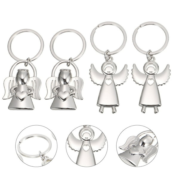Pendentif de Sac 1 Ensemble 4 Pcs Cadeaux Fête des Mères Cœur Ange Porte-Clés Jolis Anneaux Ange