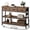 Brown, variant on Aufeile 43" Narrow Console Table, Entryway Table with 3 Drawers and Outlets, Fabirc Sofa Table with Open Shelves for Couch, Hallway, Foyer, Living Room, Brown