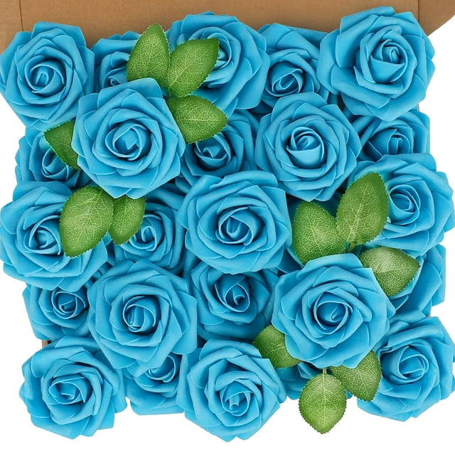 Flores Artificiales N&T NIETING Rosas Falsas 25 unidades Azul con Tallo