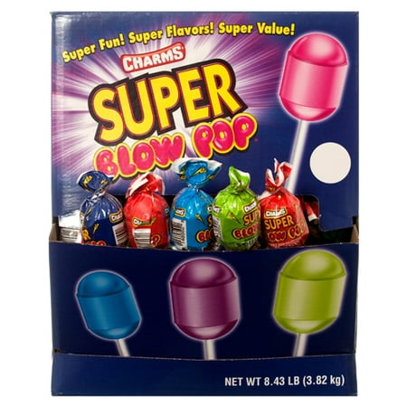 New 335318  Charms Super Blow Pop (100-Pack) Pops Cheap Wholesale Discount Bulk Candy Pops Blow Pops