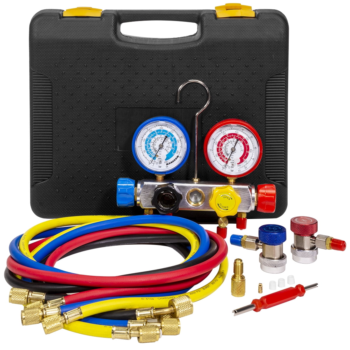 Stark 4Way AC Manifold Gauge Set R410A R22 R134A HVAC Diagnostic