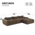 thumbnail image 2 of taoruifang 116'' Modular Cloud Boneless Sofa with Ottoman Chenille Brown, 2 of 22