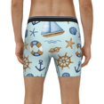 thumbnail image 2 of Men's Boxer Briefs, Sailboat steering wheel anchor vintage Soft and Breathable Mens Underwear Boxer Briefs With Widen Waist, 2 of 5