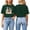 Dark Green, variant on Women's Cute Print T-Shirt Crew Neck Casual Animal Graphic Short Sleeve Top Quirky Fun Summer Cotton Blend Tee