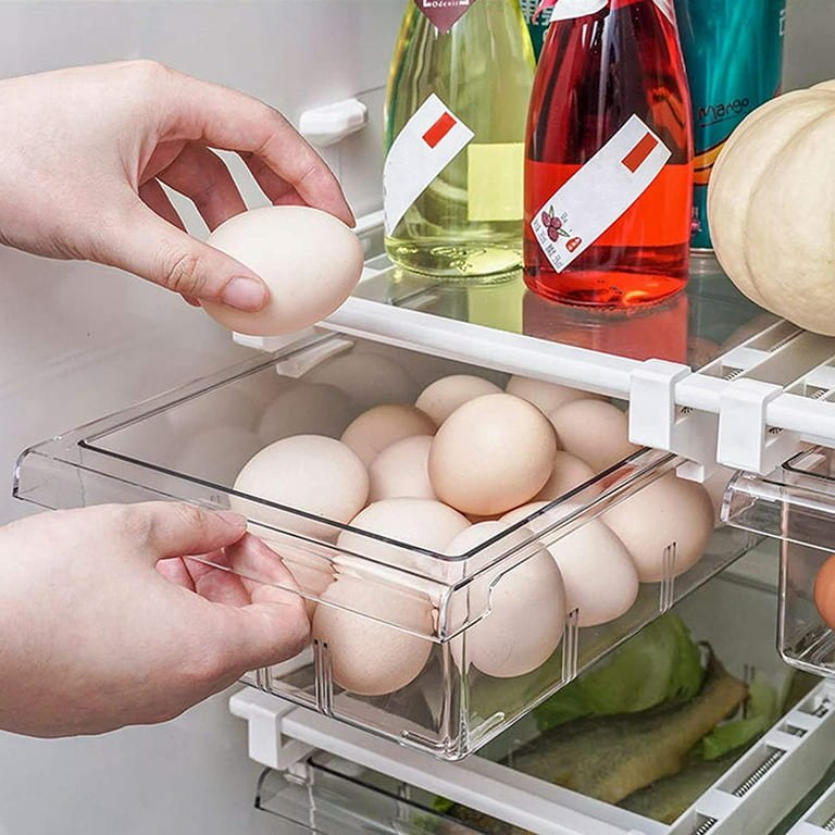Expandable Fridge Storage Box Refrigerator Organizer Food Eggs