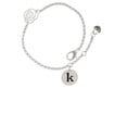 thumbnail image 2 of Delight Jewelry Silvertone Disc 1/2'' Initial - k - Silver-tone Rose Link Chain Bracelet, 6.25"+1.75" Extender, 2 of 4