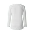 thumbnail image 2 of Suéter navideño para mujer, sudadera con cuello en V de manga larga con patrón de letras/vidrio XBTCLXEBCO Blanco;XL, 2 of 6