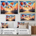 thumbnail image 4 of Designart "Cubist Interpretation Colorful Hot Air Balloon I" Cityscapes Floater Framed Canvas Print, 4 of 7