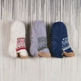thumbnail image 5 of Adult Knitted Slipper Socks Warm Cozy Fuzzy Socks Non Slip Socks Winter Fluffy Sleep Socks with Grips for Women Men, 5 of 7