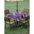 thumbnail image 3 of Outdoor Tablecloth with Umbrella Hole and Zipper, Purple Halloween Square Table Cloth 54x54 Inch Waterproof Tablecloth, Cat Bat Ghost Pumpkins Picnic Table Cover for Patio Camping, 3 of 7