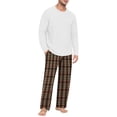 thumbnail image 2 of VV AVEORS Christmas Pajamas For Men Cotton Plaid Pajama Set Long Sleeve Pj Set Comfy Sleepewear Crew Neck Pajama With Pants Red XL, 2 of 7