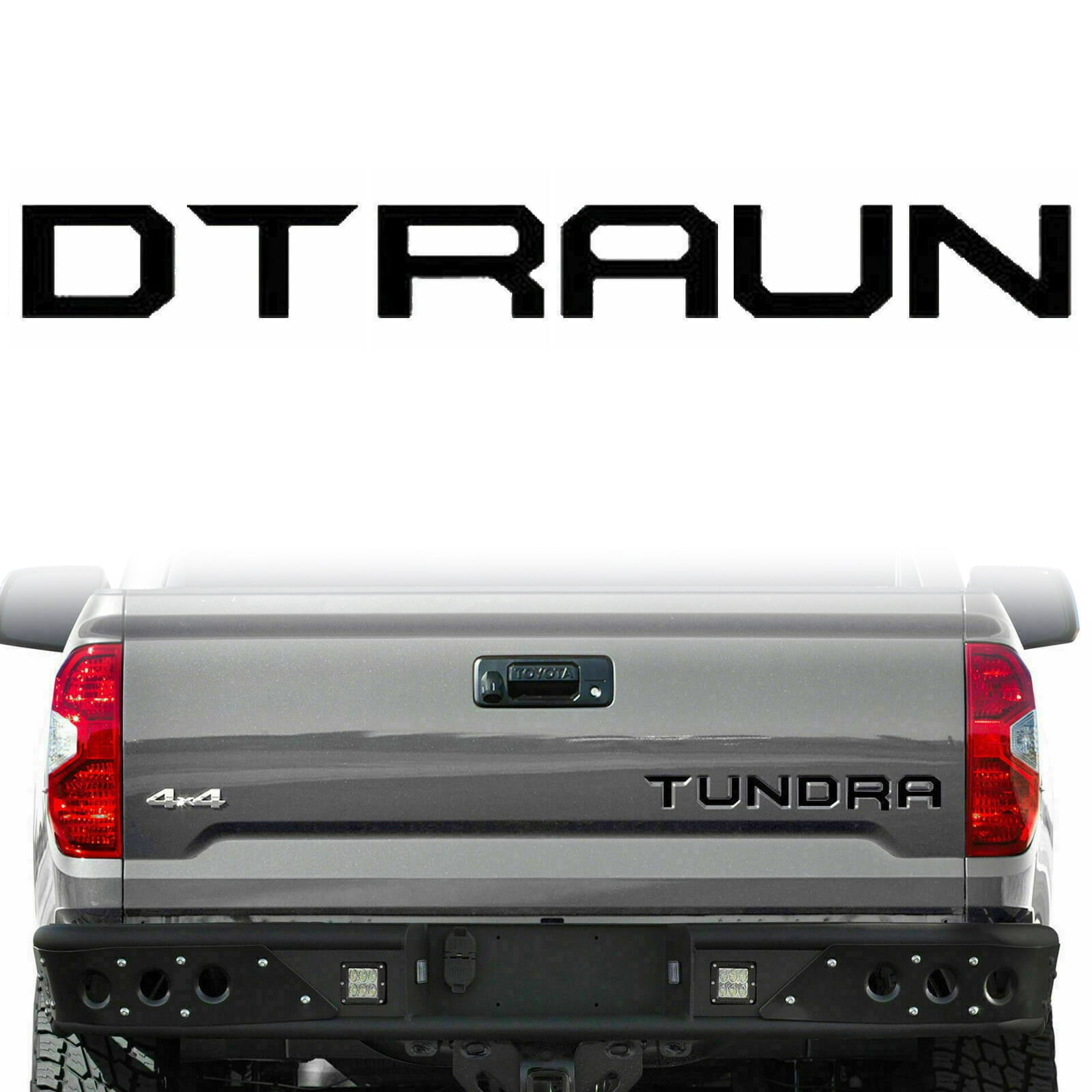 Silver CAR ROVER For Toyota Tundra 2014-2019 Tailgate Insert Letters