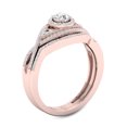 thumbnail image 2 of Imperial 1/2Ct TDW Diamond 10k Rose Gold Halo Bypass Bridal Set (H-I, I2), 2 of 4