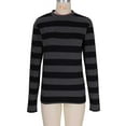 thumbnail image 4 of biudgviw Striped Shirt for Women Lightweight Long Sleeve Fall Blouses Comfy Soft Crew Neck Casual Tops Fashion Clothes, 4 of 7
