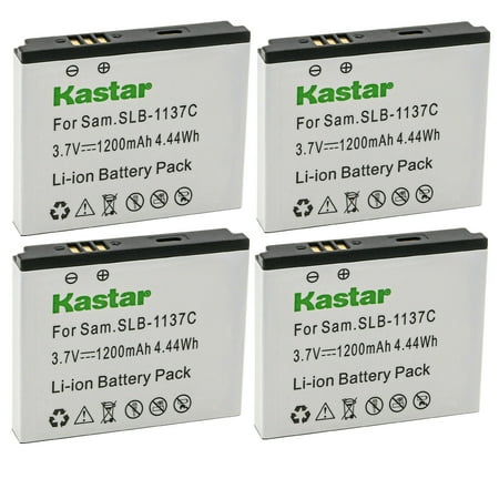 Image of Kastar Battery 4-Pack Replacement for Samsung SLB-1137C SLB1137C Battery Samsung i7 Samsung Digimax i7 Camera