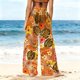 thumbnail image 4 of Pantalones de playa de gasa ligeros para mujer con protección solar, pantalones anchos de estilo bohemio estampados, blusa para mujer, 4 of 7