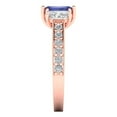 thumbnail image 3 of Three-Stone Engagement Ring for Women - 1.88ct Simulated Tanzanite in 14K Rose Gold Promise Ring, 3 of 6