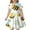 AB57 White, variant on Tisuna Girls Summer Dress Cartoon Bee Print Short Sleeve Crew Neck Dresses Comfortable Soft Little Girls Children'S Casual Wear Yellow Size 8-9 Years