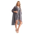 thumbnail image 3 of Yartina Womens Floral Midi Bodycon Dress with Long Cardigan 2 Piece Set Mother of the Bride Outfits Grey M, 3 of 7