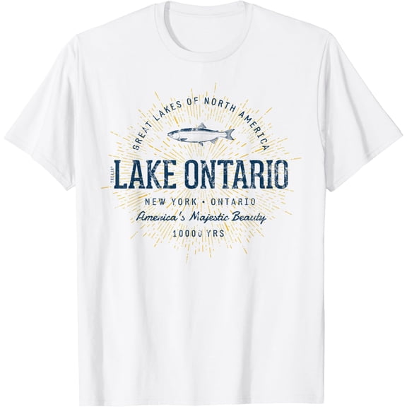 Retro Vintage Lake Ontario Coastal Water Souvenir T-Shirt
