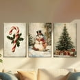 thumbnail image 2 of 3pcs/Set, Canvas Painting--Unframed, Candy Canes, Snowmen, Christmas Presents, Posters And Prints, Living Room, Office, Library, Bar, Cafe, Abstract Art, Perfect Birthday, Holiday Gift, Easter Egg,, 2 of 4