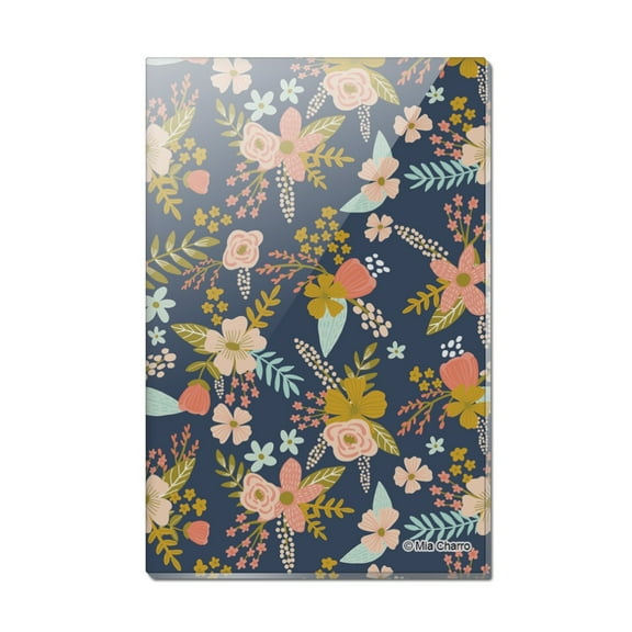 Mimi Flowers Rectangle Acrylic Fridge Refrigerator Magnet