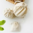 thumbnail image 6 of 1x Storage Bag, Linen+Cotton Flax Fabric Canvas Gift Bag Jewelry Drawstring Makeup Clothes Pouch Pack Bag, 6 of 7