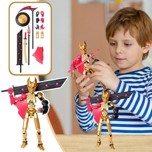 T 13 Action Figure - Joints Movable 3D Printed Ghost Warrior Figure Assembly Doll, Desktop Decoration,Dummy 13 Printable Articulated Figure, Colorful