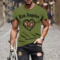 thumbnail image 2 of UVEASISHA Football Graphic Tees for Men Big and Tall Crewneck Short Sleeve T-Shirts Game Day Casual Slim Fit Workout Shirt Army Green M, 2 of 6