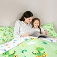 thumbnail image 5 of Manfei Cartoon Green Dinosaur 2pcs Bedding Comforter Set for Preppy Children Kids,Jungle Wildlife Dino Twin Comforter Sets,Woodland Animal Breathable Bedding Set,Super Cozy Room Decor, 5 of 8