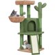 thumbnail image 1 of Wangone 42in Cat Tree Tower for Indoor Cats with Scratching Post & Condo, Multi-Level Cactus Cat Tower with Plush Perch, Basket & Toy Ball for Play & Rest-Green/Brown, 1 of 9