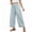 Light Blue, variant on Women's Loose Straight-Leg Elastic Waist Lace Cropped Pants Pink Size XL