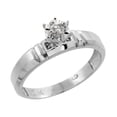 thumbnail image 1 of 10k White Gold Diamond Engagement Ring Women 5/32 inch wide Size 8, 1 of 2