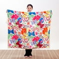 thumbnail image 2 of Carstens, Inc. Ultra Premium Super Soft Plush Sherpa Fleece Oversized Throw Blanket 54" x 68", Butterfly, 2 of 7