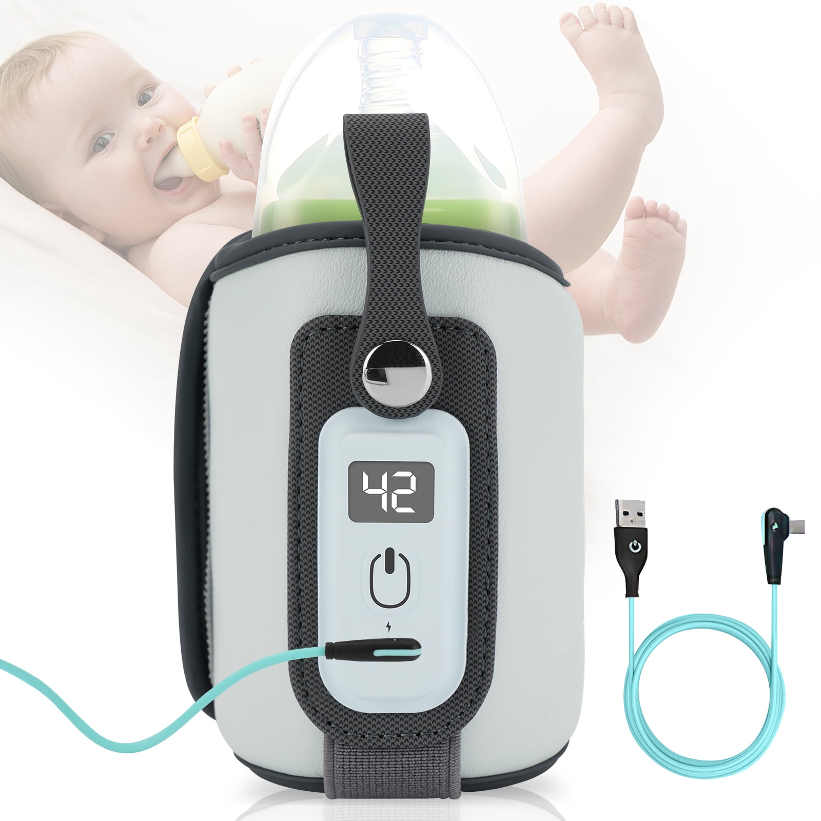 Achort Portable Baby Bottle Warmer, USB Milk Bottle Warmer, Travel