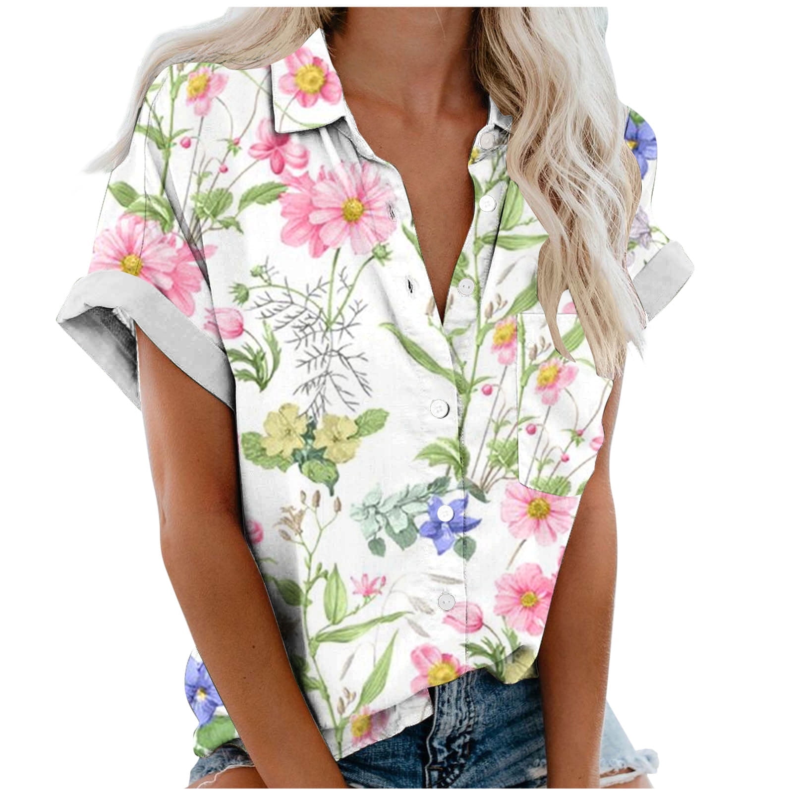 【未使用】Garden Floral-print Ribbon Blouse Garden Floral print Ribbon Blouse