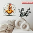 thumbnail image 4 of Round Glass Wall Clock, Fun Rooster Wreath Glass Wall Clock, Cute Rooster Wreath Glass Wall Clock for Homes, Bars, Offices, Man Caves, Garages, And Living Rooms. Also Makes, 4 of 8
