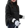 thumbnail image 2 of Chaqueta Acolchada Oversize para Mujer, Estilo Dolman, con Capucha, Larga, Cálida y Estilo Top Negro XL, 2 of 7